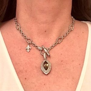 LIKE NEW! Judith Ripka Sterling Silver Necklace with Removeable Enhancers